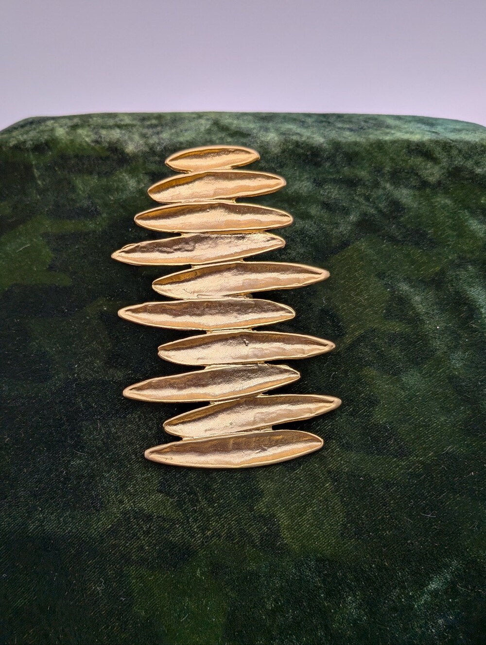 Huge Gold Tone Chunky Multi Bar Stacked Adjustable Avant Garde Statement Ring